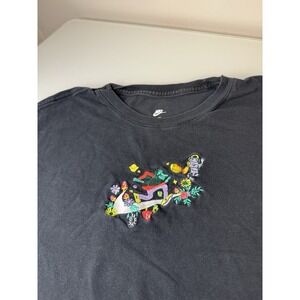 Mens Nike Project FROG Embroidered T-Shirt Size XXL Black Logo Hippie Floral
